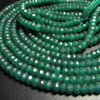2x14 inches Gorgeous Sparkle Dark Green Emerald Quartz Micro Faceted Rondell Beads Gorgeous GREEN Colour size - 4 mm approx